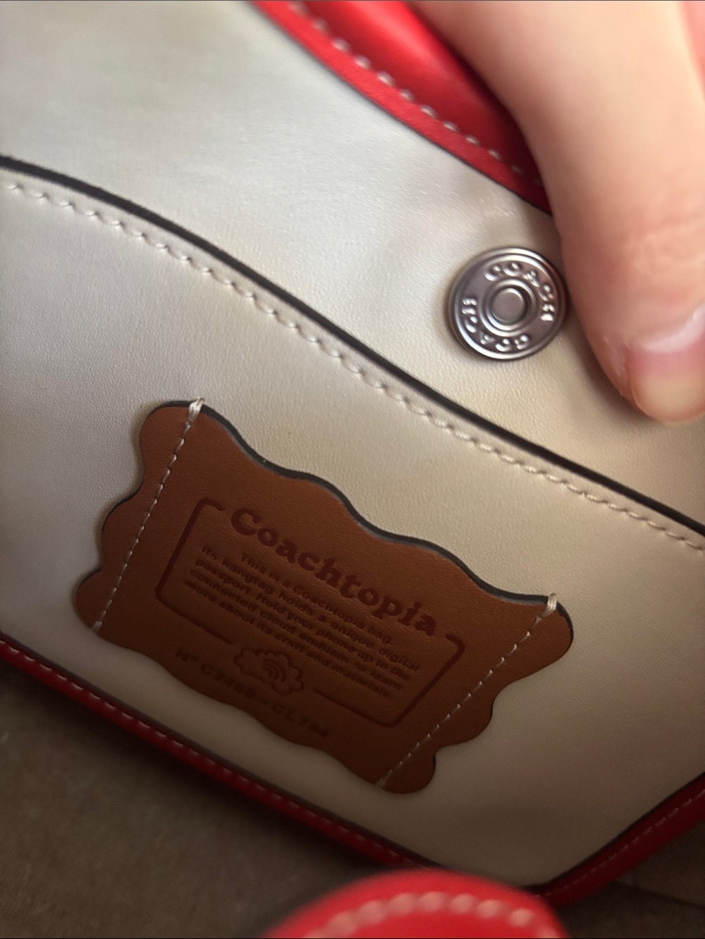 Coach Cherry Print Cream and Red Shoulder Bag - Picture 4 of 6
